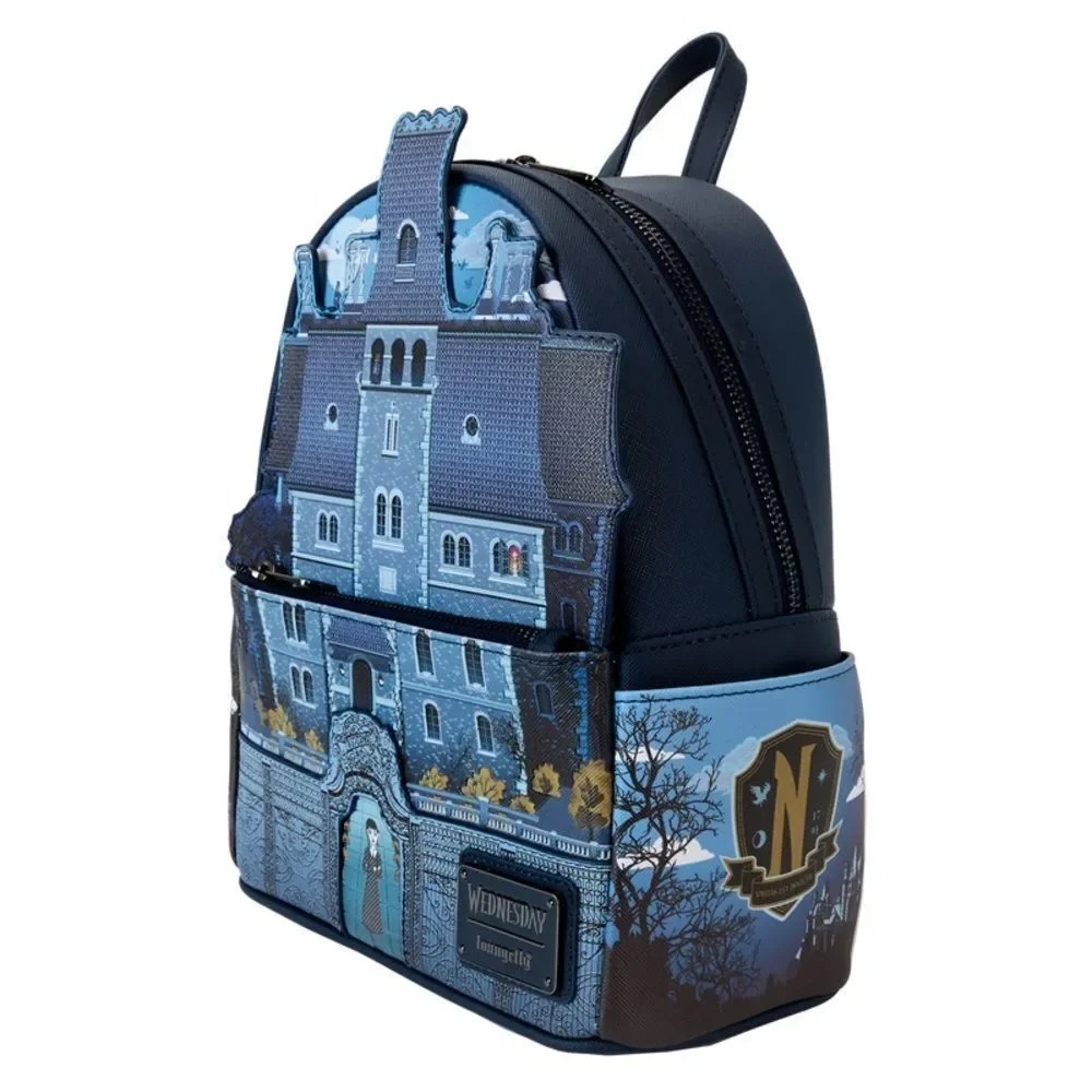 Loungefly Wednesday Nevermore Academy Castle Glow Mini Backpack NWT